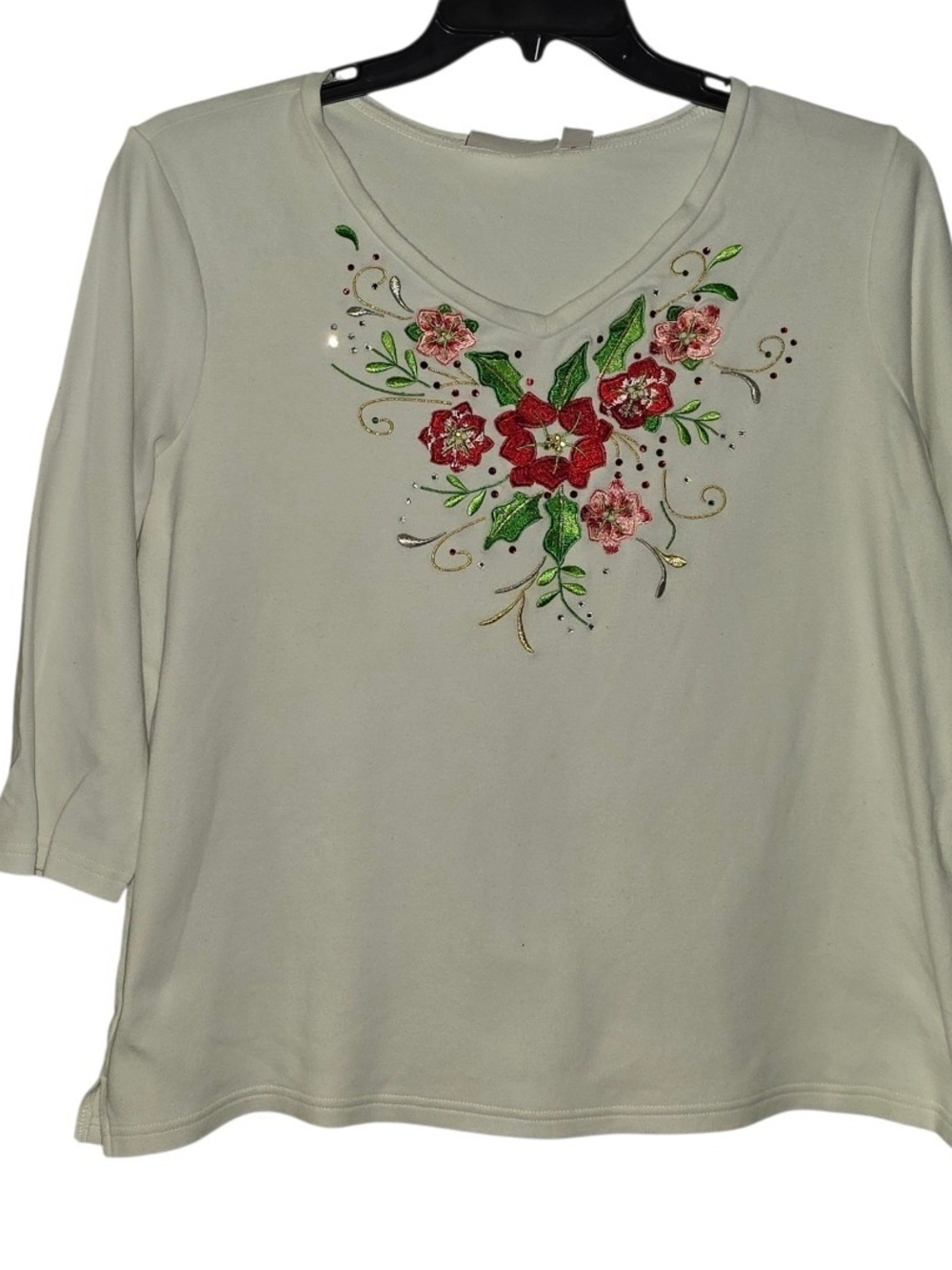 Quacker Factory 3/4 Sleeves Blouse Size Large